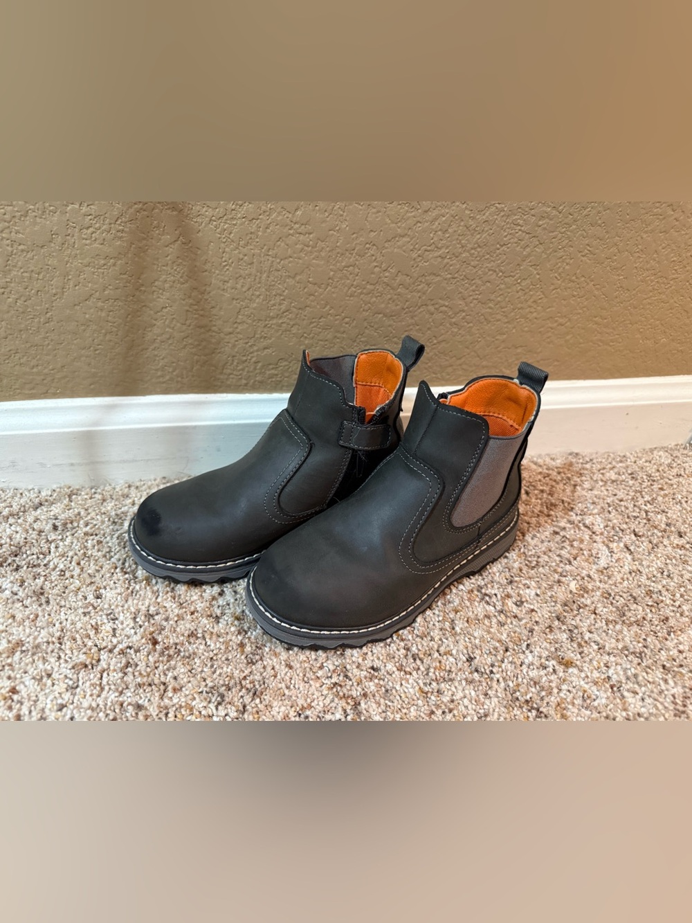 Apakowa Chelsea Boots Kids Size 30 Black Zip Boots